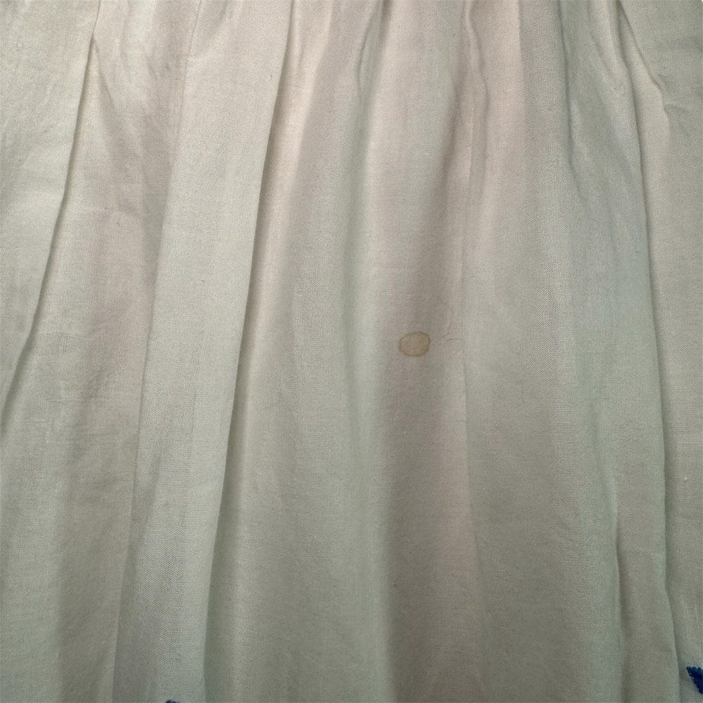 Lauren Ralph Lauren White Blue Embroidered Cotton Midi Skirt Size 10 Cottagecore - Picture 10 of 10